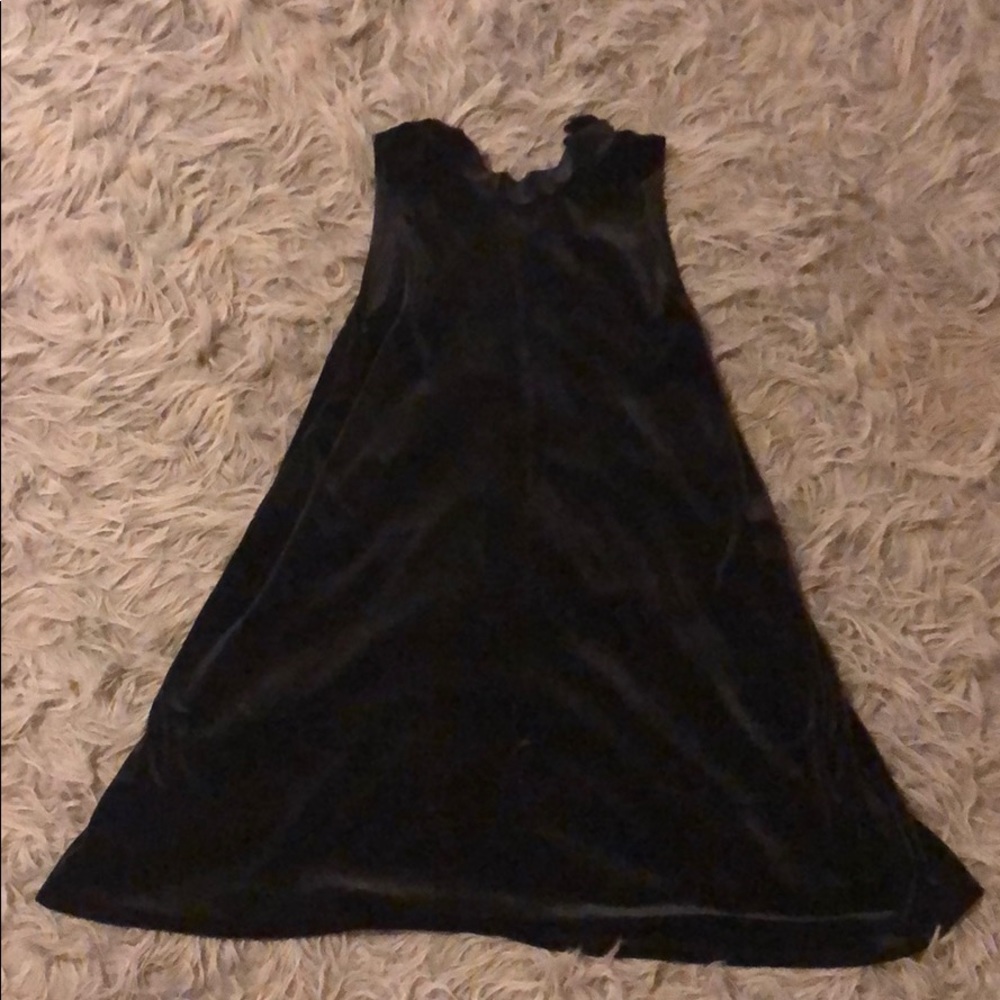 Black velvety mock neck dress